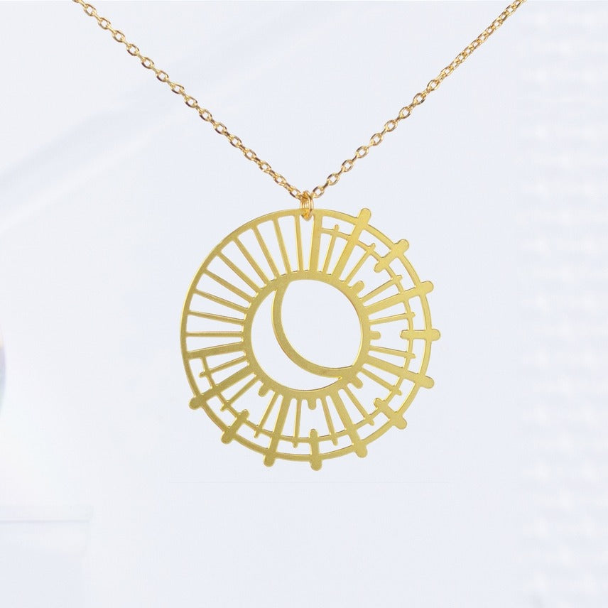 Sun and Moon Necklace Gold