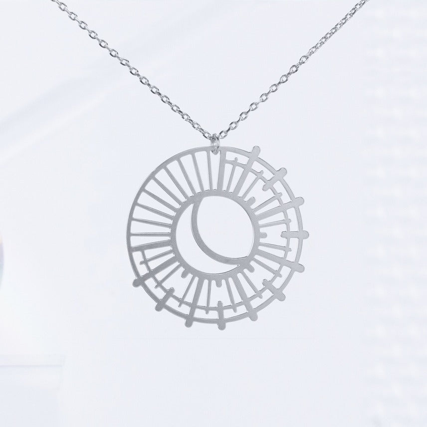 Sun and Moon Necklace Stainless Steel