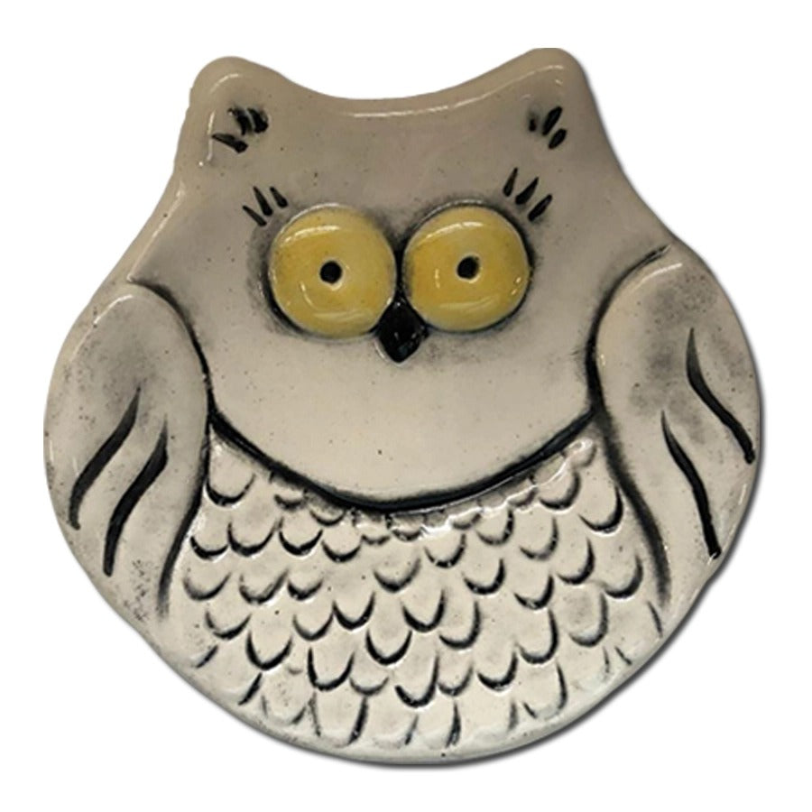 3" Owl Dish: White