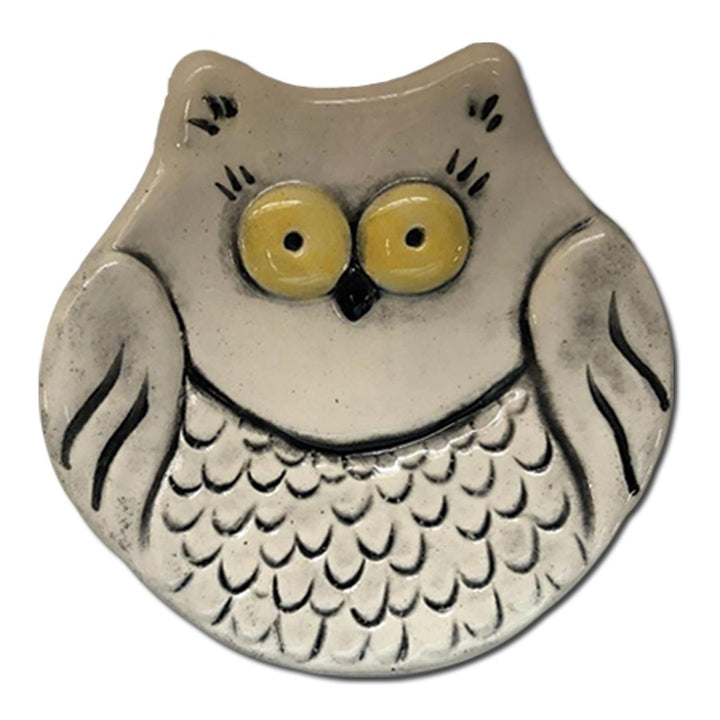 3" Owl Dish: White