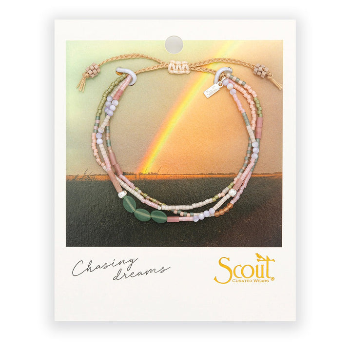 Mixed Media Bracelet Optimism | Green Adventurine + Gold Silver
