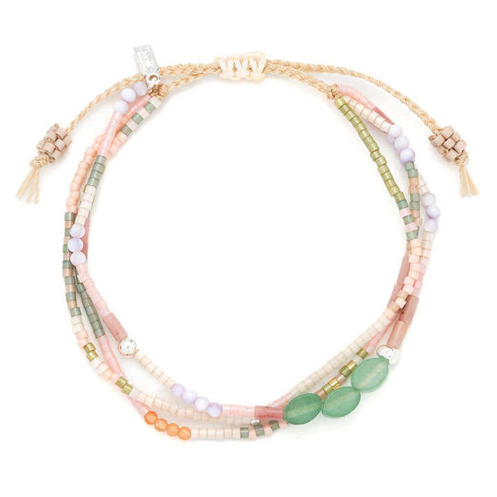 Mixed Media Bracelet Optimism | Green Adventurine + Gold Silver