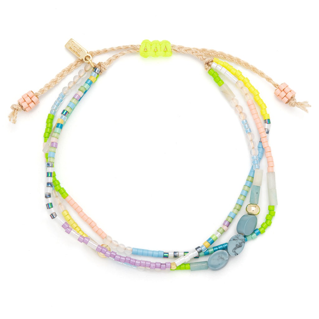 Mixed Media Bracelet Harmony | Blue Howlite + Gold