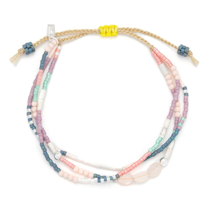 Mixed Media Bracelet Heart | Rose Quartz + Silver