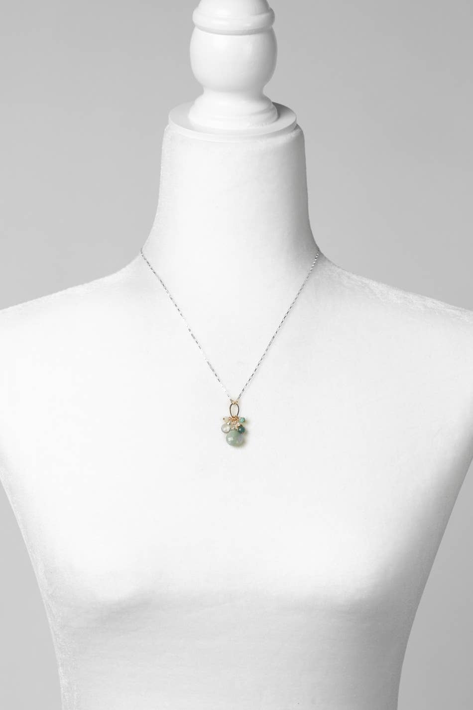 Serenity Blue Apatite + Pearl + Green Amethyst Necklace