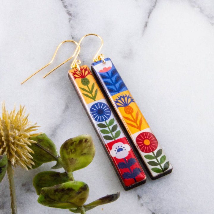 Bright Scandinavian Bar Earrings