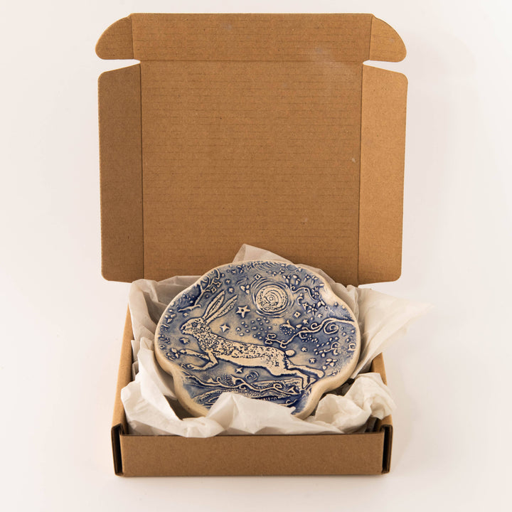Blue Rabbit Moon Spoon Rest