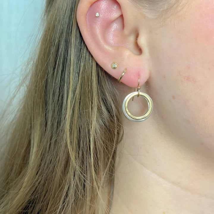 Double open circle earrings Mixed