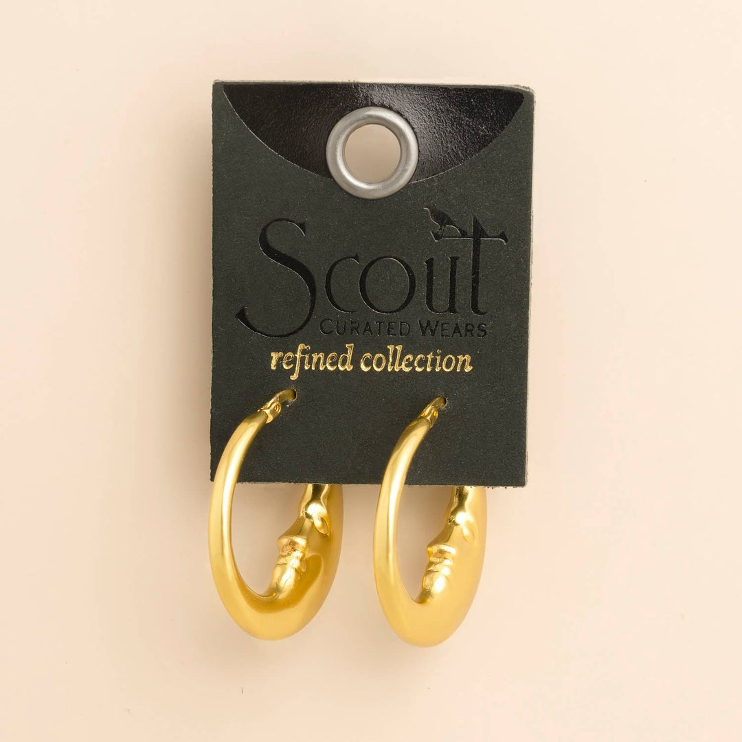 Moon Hoop+ Gold Refined Icon Earring
