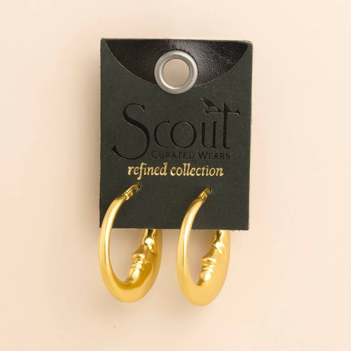 Moon Hoop+ Gold Refined Icon Earring