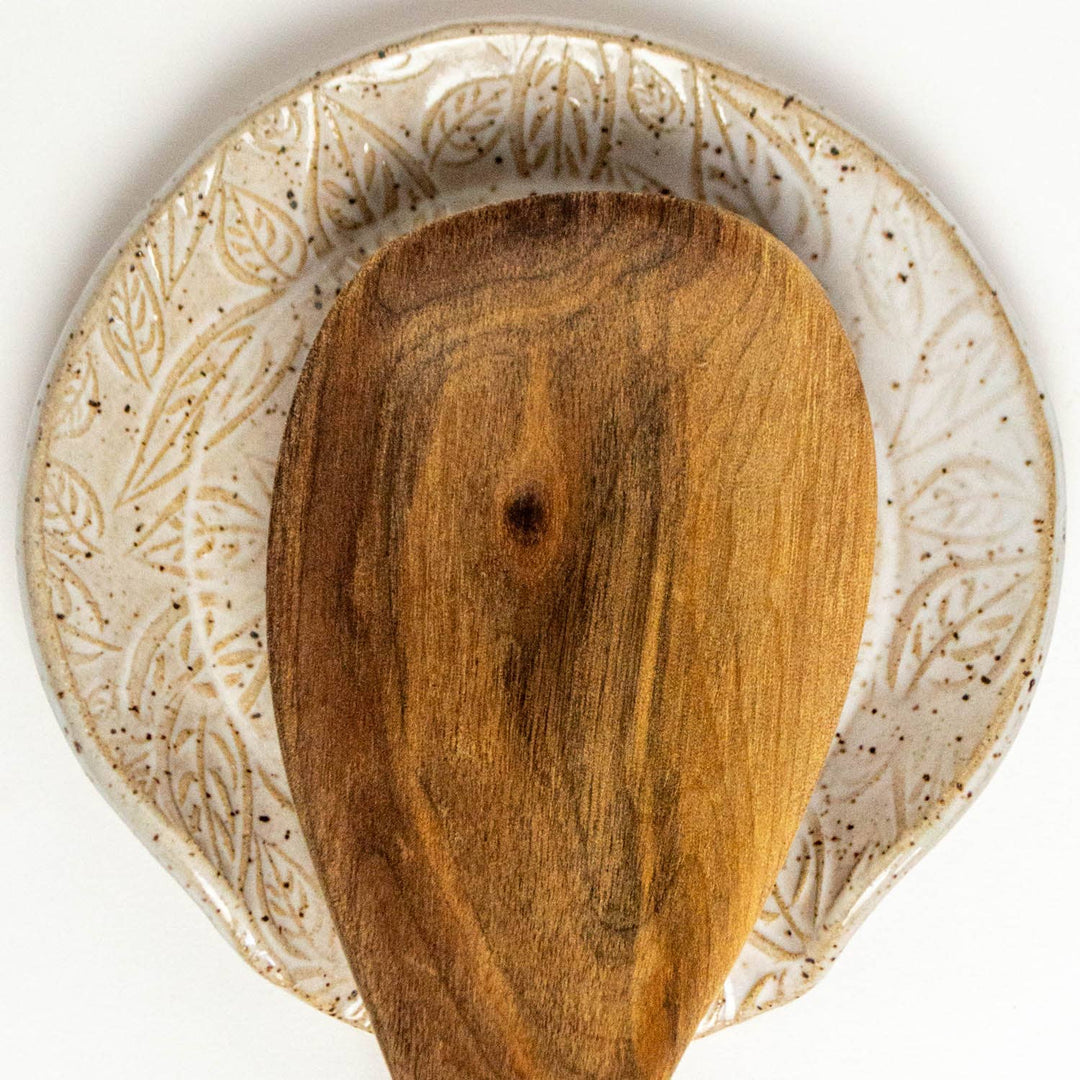 Ladybug Pattern White Ceramic Spoon Rest