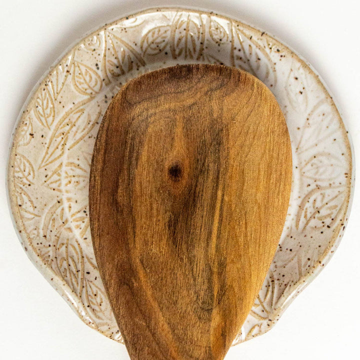 Ladybug Pattern White Ceramic Spoon Rest