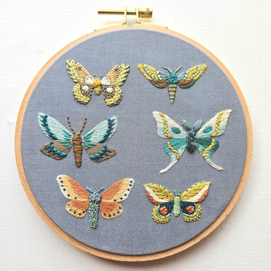 Moth Sampler Hand Embroidery Kit