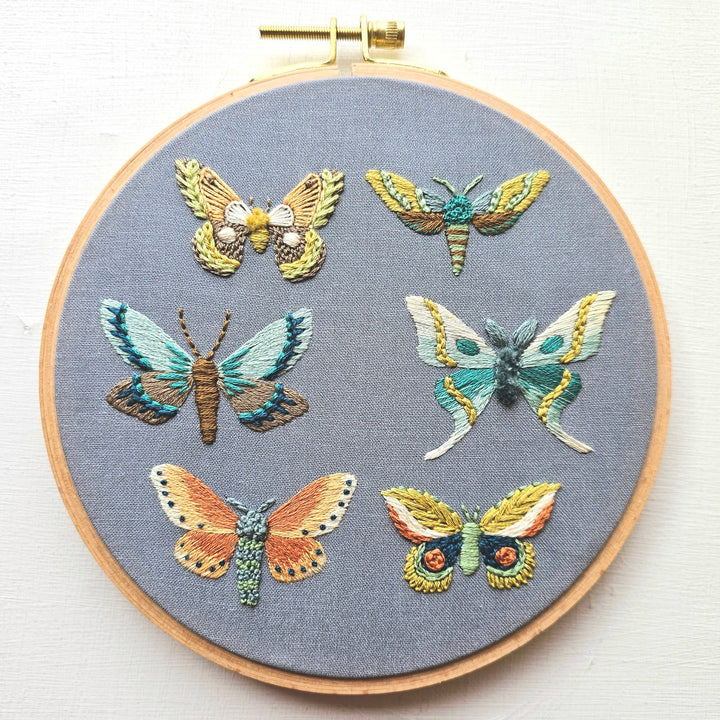 Moth Sampler Hand Embroidery Kit