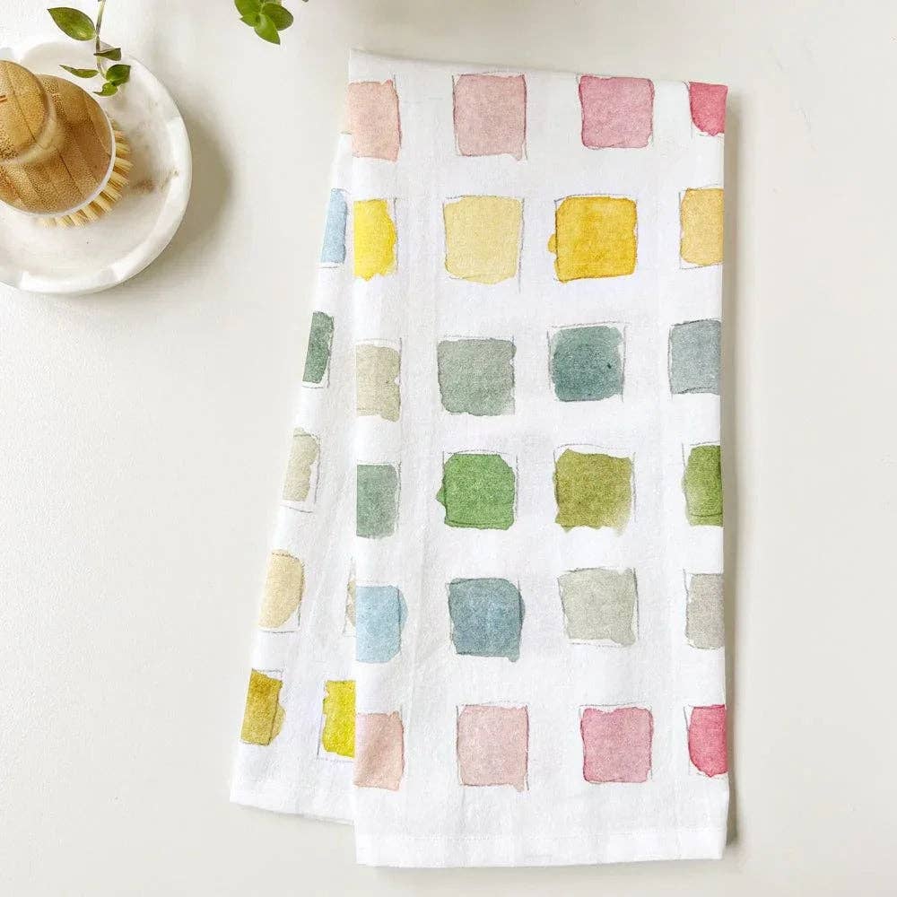 Paint swatch cotton flour sack tea towel
