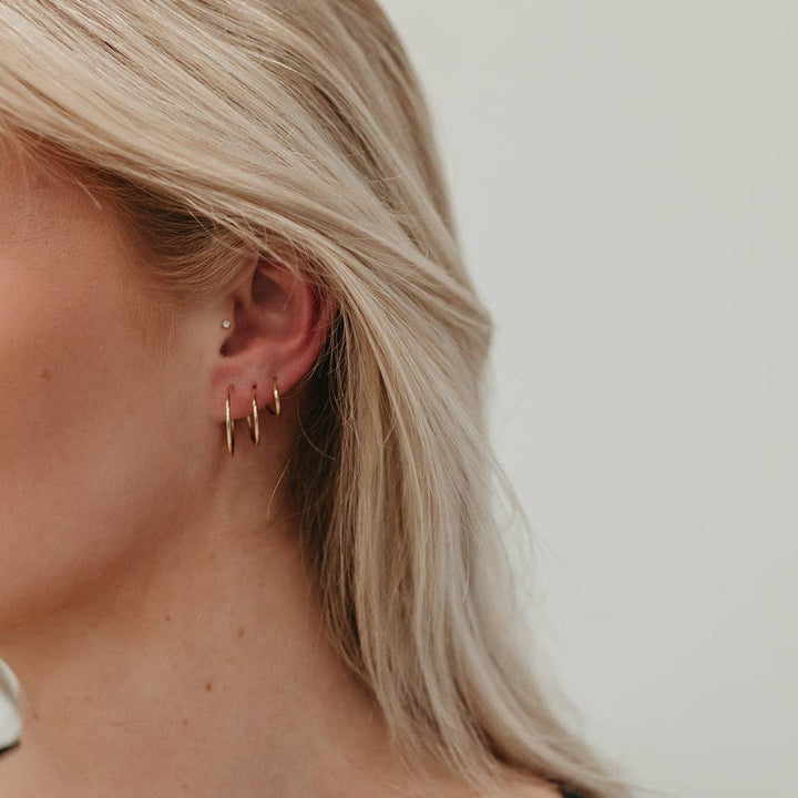 Endless Hoop Earrings Gold 9mm