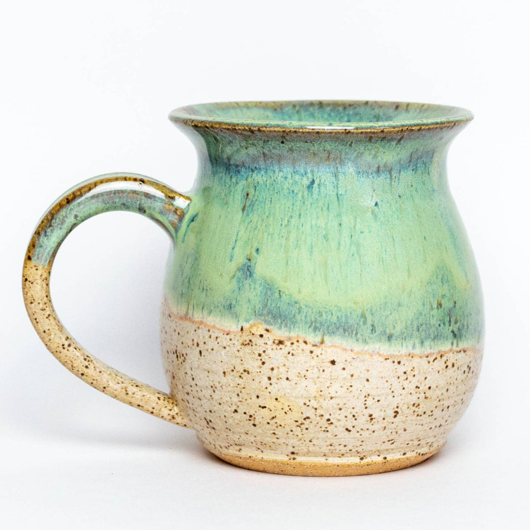 16 oz. Green Stoneware Ceramic Hourglass Mug
