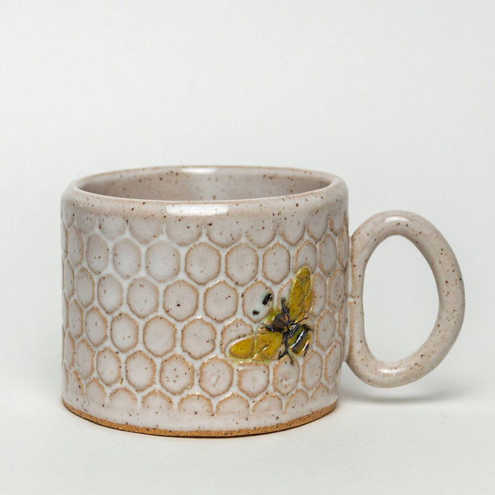 8 oz. Bee Pattern Ceramic White Mug