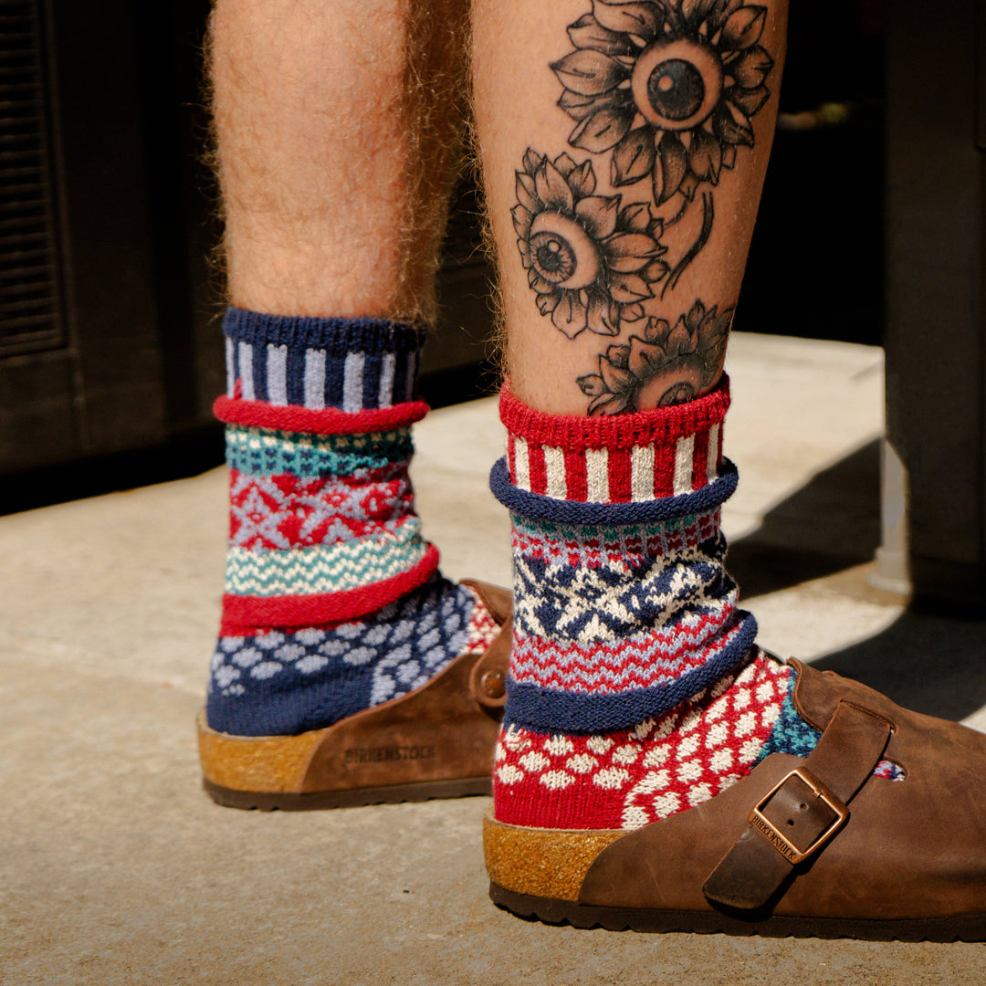 Adult Crew Socks Stars and Stripes