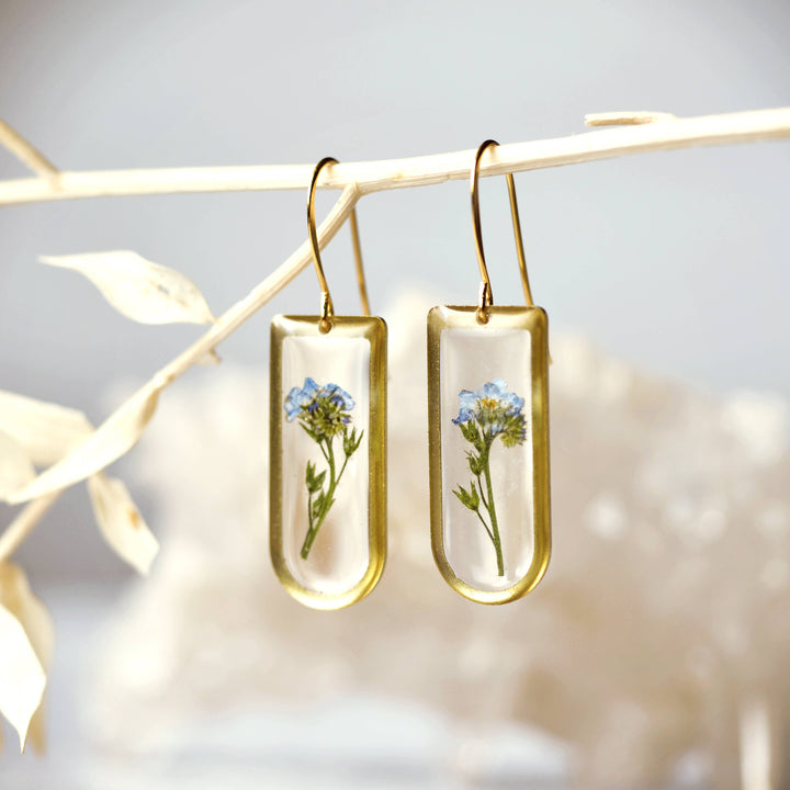 Preserved Botanical Earrings Rounded Rectangle