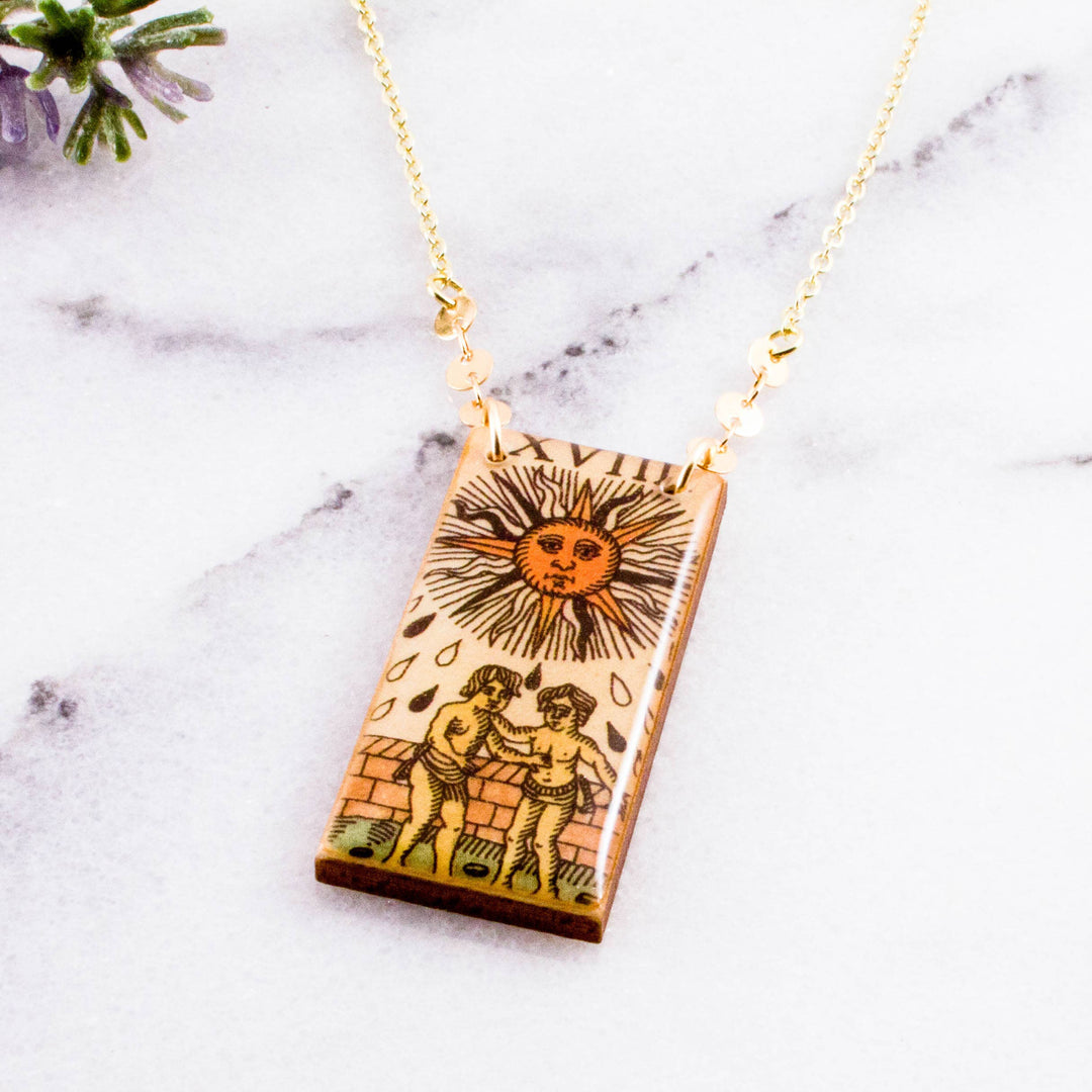 Vintage Italian Tarot Sun Necklace