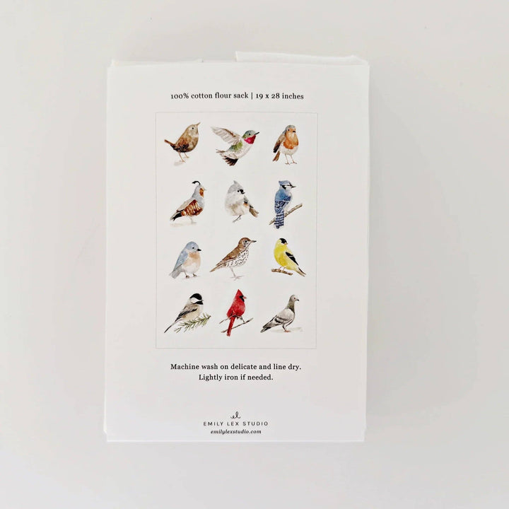 Birds cotton flour sack tea towel