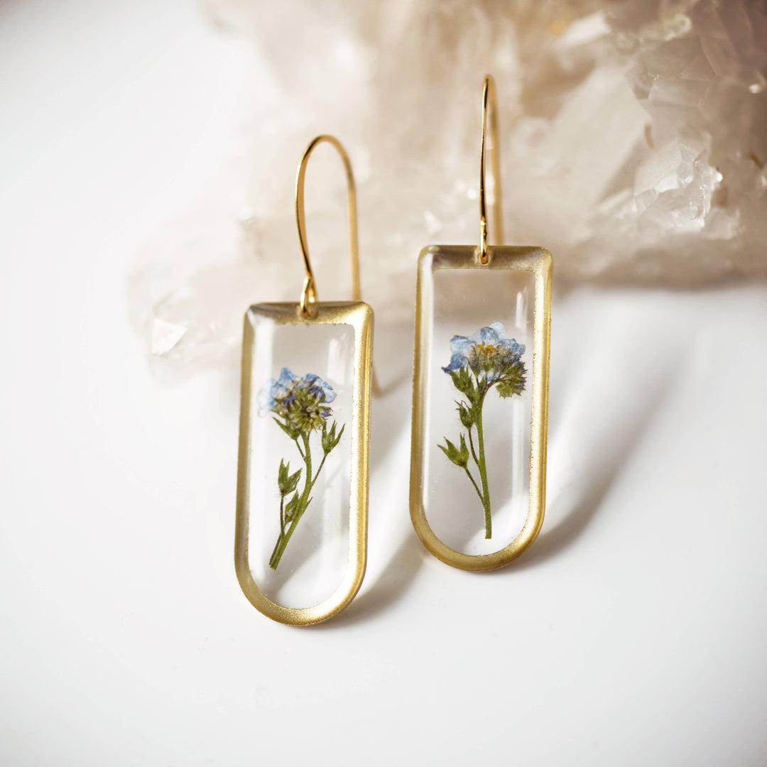 Preserved Botanical Earrings Rounded Rectangle