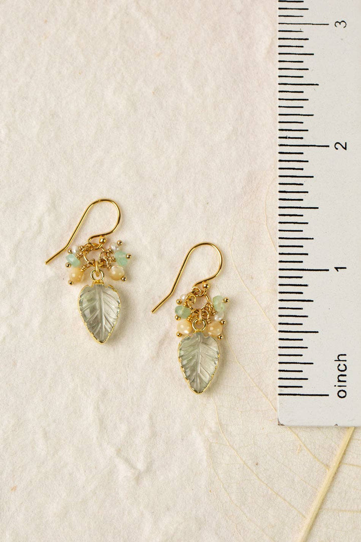 Contentment Cluster Earrings Pearl +Blue Opal + Green Amethyst