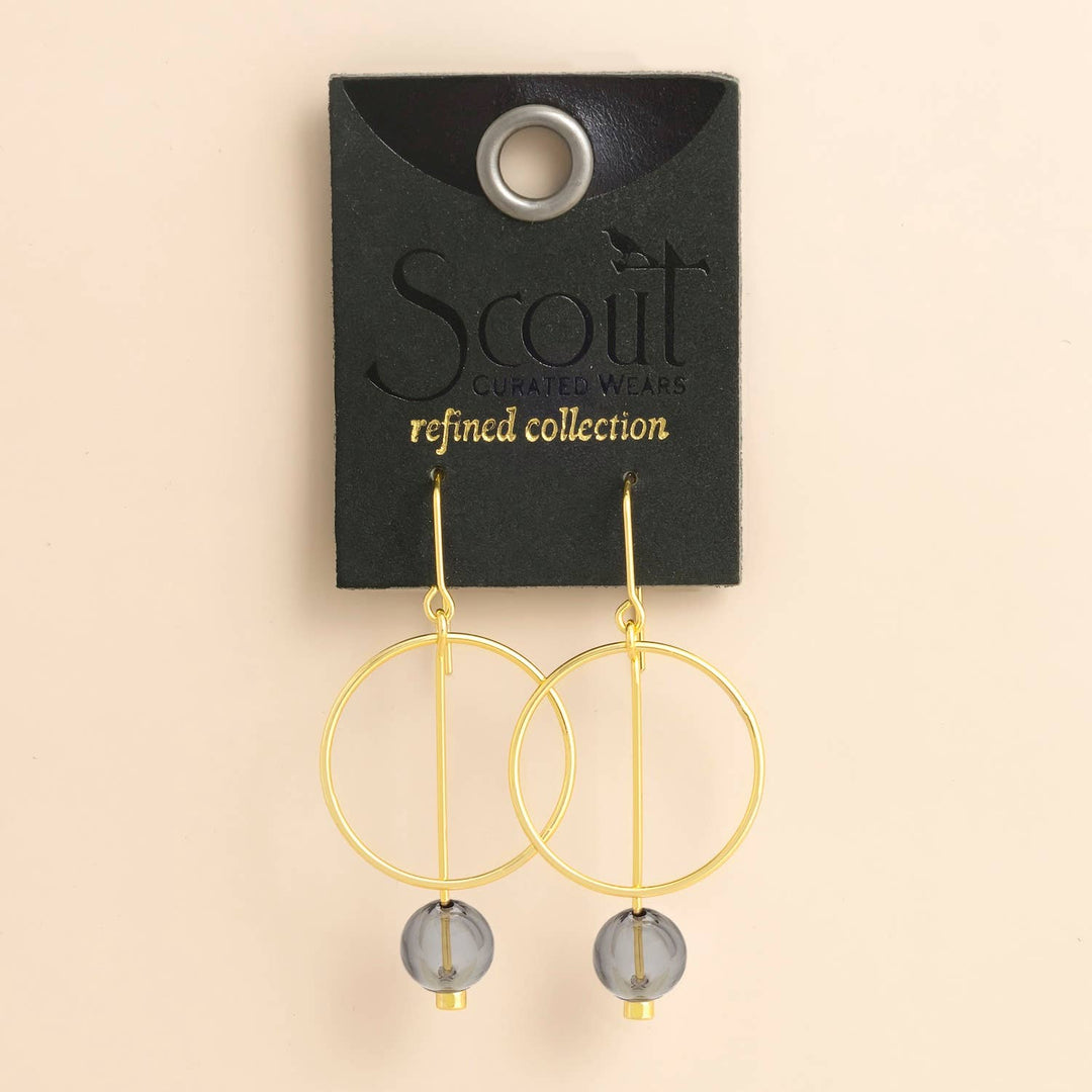 Smoke + Gold Refined Glass Drop Earrings