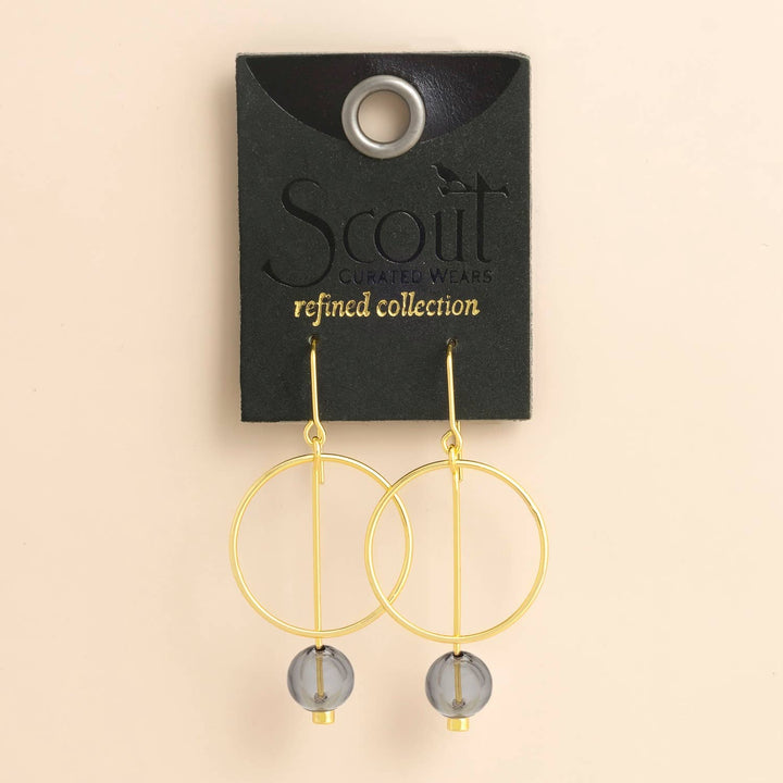 Smoke + Gold Refined Glass Drop Earrings