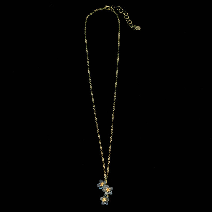 Forget Me Not Triple Flower Pendant Necklace