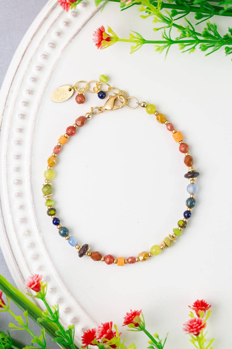 Prosperity Czech Glass, Jade Simple Bracelet