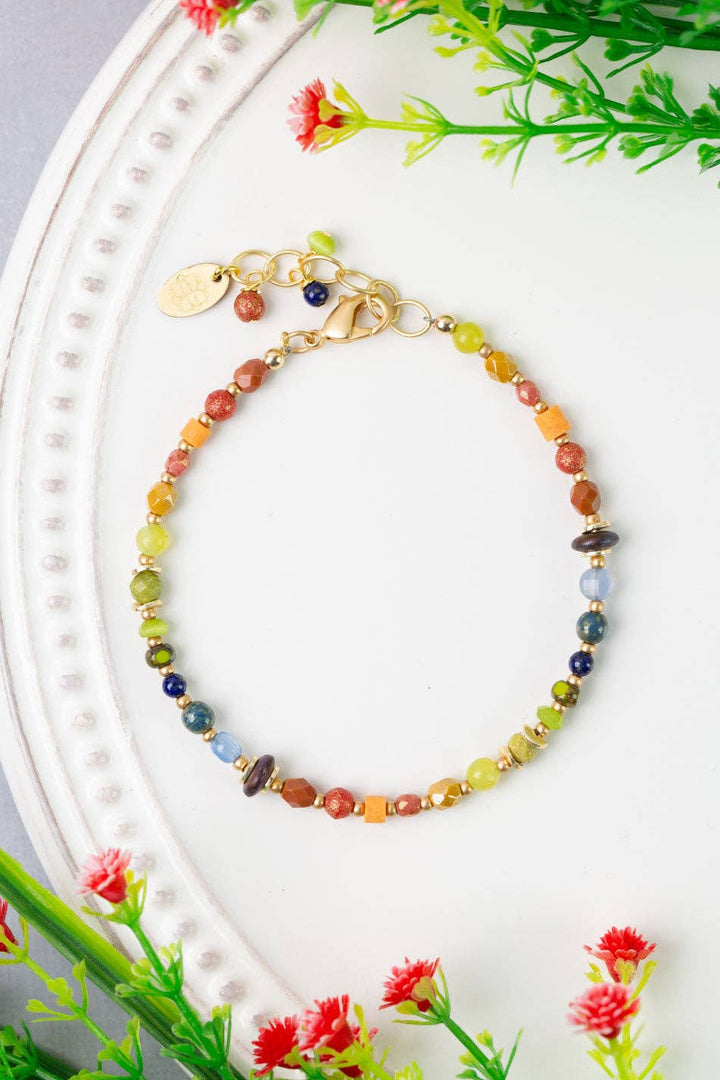 Prosperity Czech Glass, Jade Simple Bracelet