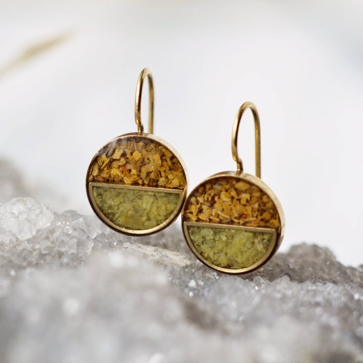 Crushed Gemstone Horizon Earrings