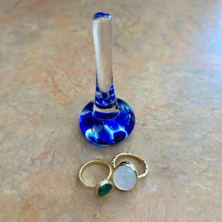 Cobalt Colored Glass Ring Holder