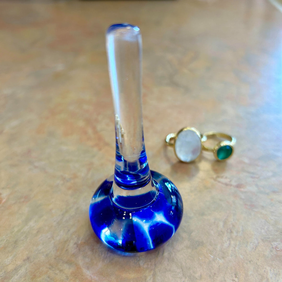 Cobalt Colored Glass Ring Holder