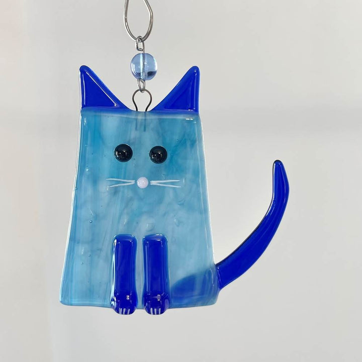 Blue Fat Cat Ornament