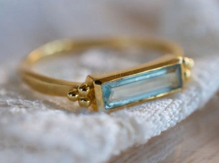 Mariana Ring Blue Topaz Hydro 18K Gold Plated