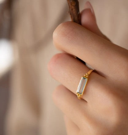 Mariana Ring Blue Topaz Hydro 18K Gold Plated