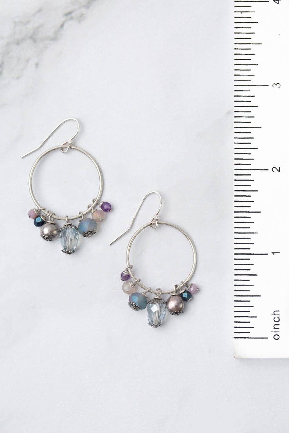 Reflections Crystal, Pearl + Amethyst Earrings