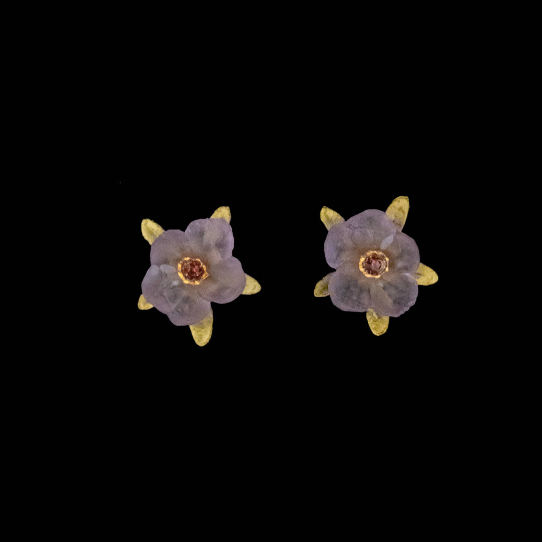 French Bouquet Post Earrings - Purple