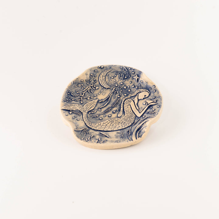 Blue Mermaid Moon Spoon Rest