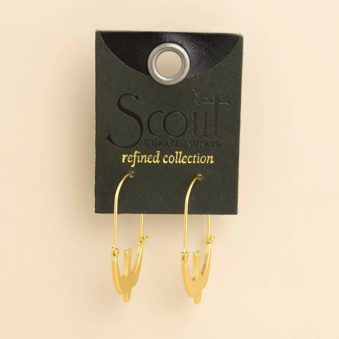 Swallow Hoop + Gold Refined Icon Earrings