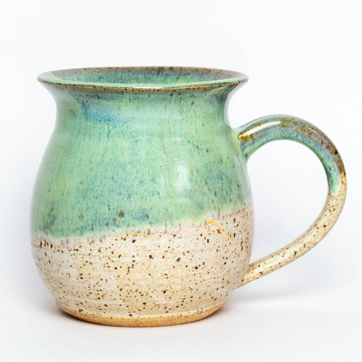 16 oz. Green Stoneware Ceramic Hourglass Mug