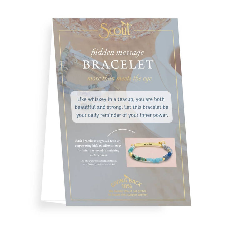Crushing It Hidden Message Bracelet Amazonite + Gold