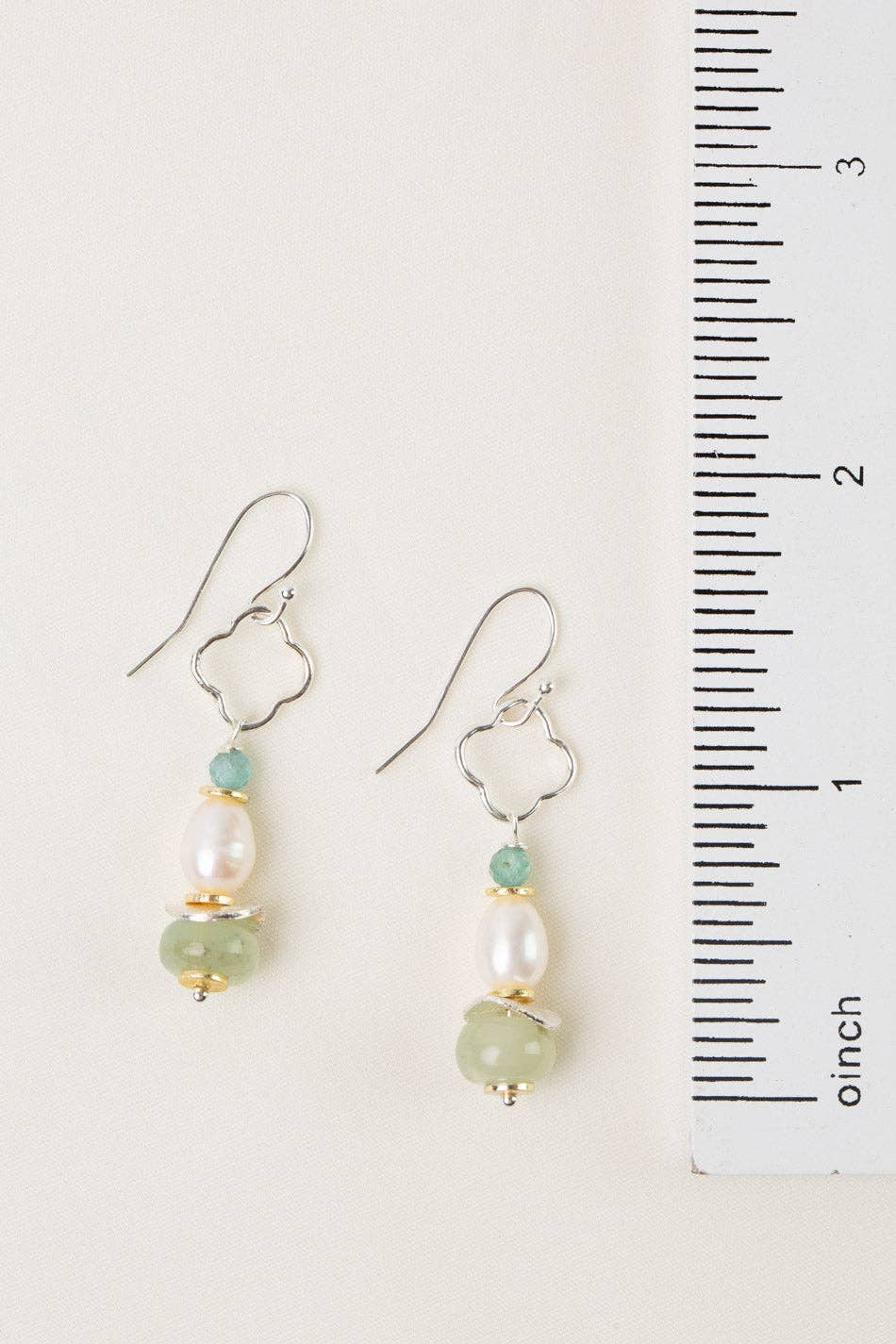 Serenity Freshwater Pearl +  Amazonite Dangle Earrings