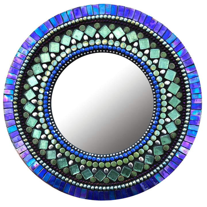 Atlantis 10" Round Mosaic Mirror