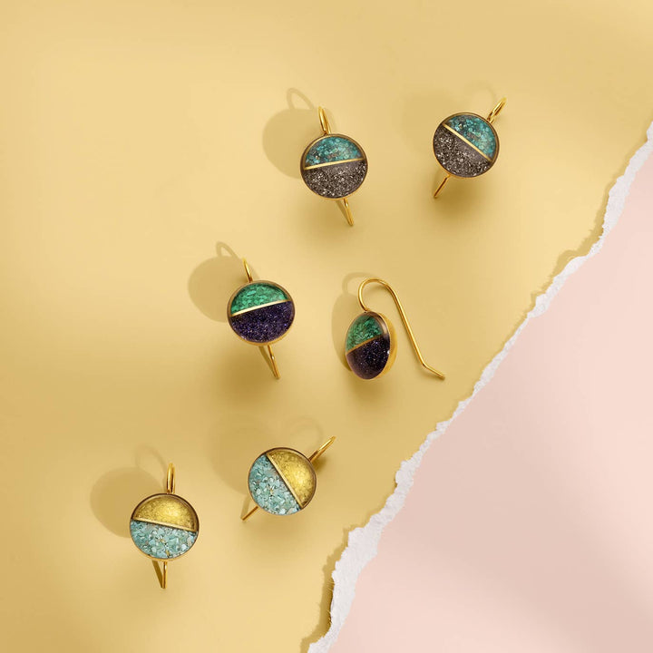 Crushed Gemstone Horizon Earrings