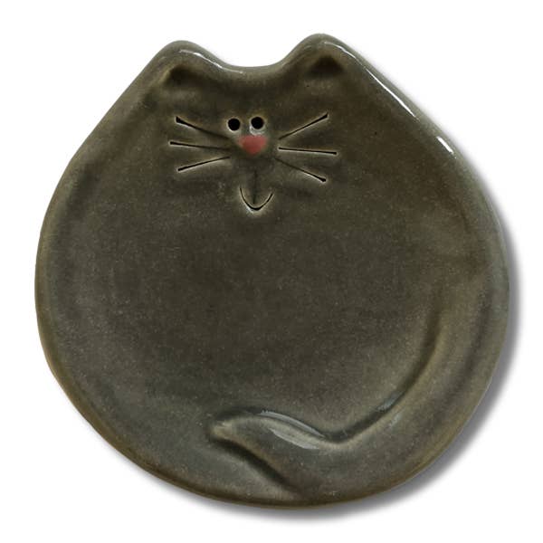 3" Cat Dish: Solid Gray