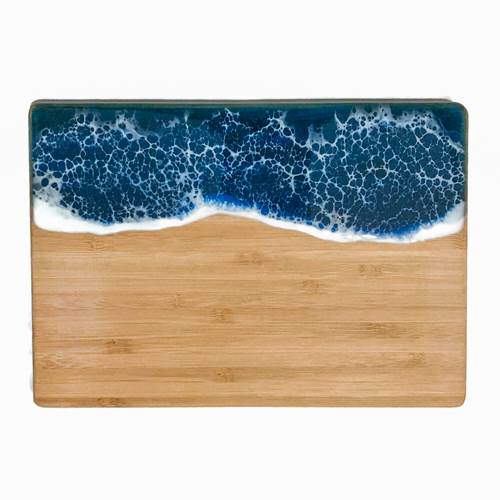 Ocean Wave Cheese Board Ocean Blue Horizontal